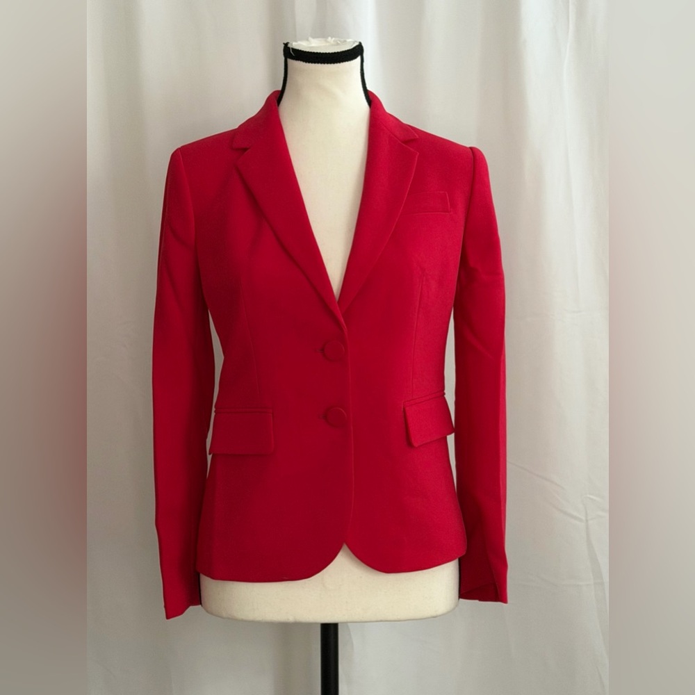 J.Crew Classic Tailored Red Blazer 0P Petite NWT Career Preppy Chic